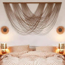 Large Macrame Wall Hanging Brown Die-Dyed 59.00" W x 31.00" L Boho Wall Decor Yarn Tapestry Craftsmanship Home Macrame Wall Decor by CozyNest Decor