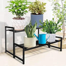 Plant Stand Indoor Outdoor, 2-Tier Wrought Iron Plant Stands, Stackable Metal Plant Shelf Decorative Outdoor Flower Stand Heavy Duty Pedestal Stands for Garden Deck Living Room, Black by GreenHaven Gardens