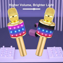 BONAOK Karaoke Microphone for Kids & Adults - Bluetooth Microphones Singing Mic with Disco Lights, Echo Effect, Built-in Speaker Portable Karaoke Player for Party Travel Gifts Q78(Gold) by TinyTreasures Baby Boutique