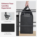 Tajsoon Laundry Sorter Cart with Hanging Clothes Rack, 4 Butler Sorter Basket Organizer, Laundry Hamper Cart with Heavy Duty Rolling Lockable Wheels, Black by CozyNest Decor