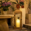 Large New Zealand Pine Lantern With Flameless Pillar Candles - IP65 Waterproof Decorative for Home Decor, Indoor Outdoor, Front Porch, Garden, Farmhouse Style by CozyNest Decor