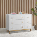 GAP babyGap Legacy 6 Drawer Dresser with Leather Pulls and Interlocking Drawers - Greenguard Gold Certified, Bianca White/Natural by TinyTreasures Baby Boutique