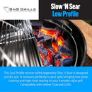 SnS Grills Slow ‘N Sear Charcoal Inserts for Low ‘N Slow & High-Heat Cooking - Patented Stainless Steel Accessories for Kettle Grills - Low Profile 22" by GreenHaven Gardens