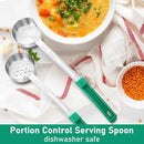 16 Pcs Portion Control Serving Spoons, Restaurant Measuring Serving Ladle Utensils, Portion Control Slotted Scoops for Weight Loss, Solid and Perforated Scoops(Green,4 oz) by CozyNest Decor