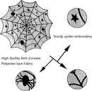 ZeeDix 39 Pcs Halloween Decorations Kit Black Lace Spiderweb Round Tablecloth Table Runner, Giant Spider Cobweb Fireplace Scarf with 36PCS Scary 3D Bats Wall Stickers for Halloween Party Decor by CozyNest Decor