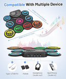 Electronic Drum Set, 9-Drum Practice Pad with Headphone Jack, Roll-up Drum Kit Machine with Built-in Speaker Drum Pedals and Sticks 10 Hours Playtime, Great Christmas for Kids by TinyTreasures Baby Boutique