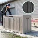 86 Gallon Outdoor Deck Box,Storage Lockable Waterproof Patio Furniture,Garden Tools,Cushions,Pool Accessories Outside Storage Resin Box(Grey) by CozyNest Decor
