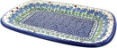 Blue Rose Polish Pottery Garden Tulip Medium Rectangular Serving Platter by CozyNest Decor