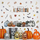 clothmile 40.15 x 38.58 Inch Happy Halloween Pumpkins Wall Decals Halloween Leaves Bat Spider Wall Stickers Halloween Removable Wall Sticker for Halloween Party Supplies Home Wall Decor by CozyNest Decor