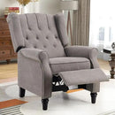 CANMOV Push Back Recliner Chair Set of 2, Modern Fabric Wingback Recliner Chair, Comfy Armchair Single Sofa Accent Chair with Padded Seat and Nailhead Trim, Tufted, Grey by CozyNest Decor