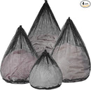 4Pcs Mesh Laundry Bags Washing Machine Mesh Wash Bags Jumbo for Delicates Clothes,Bed Linen,Toys with Drawstring Closure Sturdy (Black, Pack 4 Pcs) by TinyTreasures Baby Boutique