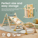 Tiny Land Pikler Triangle Set,7-in-1 Foldable Montessori Toddler Climbing Toys Indoor, Wooden Playground Jungle Gym for Kids, Climber Gift for Boys & Girls Toddler Climbing Toys (Morandi) by TinyTreasures Baby Boutique