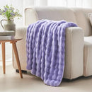 NEWCOSPLAY Faux Fur Throw Blanket Lavender Bubble Blanket Thick Warm Soft for Couch Sofa Bed 550GSM (Lavender, Throw(50"x60")) by CozyNest Decor