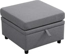 Ottoman Rectangular Storage Ottoman Bench, Footrest Stool Footstool with Lid for Living Room, Bedroom, Entryway, Dark Gray, 22.6"x23.2"x16.5" by CozyNest Decor