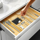 VaeFae Bamboo Kitchen Drawer Organizer, Wooden Utensil Tray with Multiple Compartments, Cutlery and Silverware Storage by CozyNest Decor