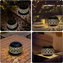 Solar Table Light Outdoor Waterproof- Solar Powered LED Lamp Hollowed-Out Black Peacock Feather Metal Desktop Decorative Lantern for Indoor Desk Bedroom Patio Garden Pathway Yard by GreenHaven Gardens