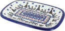 Blue Rose Polish Pottery Arctic Holiday Small Rectangular Serving Platter by CozyNest Decor