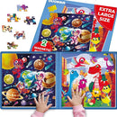 QUOKKA Magnetic Puzzles for Toddlers 4-6 - 2x48 Travel Puzzle Games for Kids Ages 3-5 Years Old - Dinosaur Car Activities Toy for Boys and Girls 2-4 yo - Space Learning Magnet for Road Trip by TinyTreasures Baby Boutique