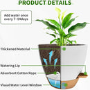 12/10/9/8 inch Self Watering Pots with Visual Water Window, Extra Large Self Watering Plant Pot with Drainage Holes and Saucers, White Flower Pots for Indoor Plants by GreenHaven Gardens