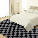 Super Soft Rug for Bedroom, 3x5 Ft Grey and Black Area Rug Classic Checkered Shaggy Rug Anti-Skid High Pile Soft Fluffy Fuzzy Carpet for Living Room Bedroom Kids Room Nursery, Dorm Home Decor by TinyTreasures Baby Boutique