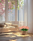 15pcs Real Touch Tulips PU Artificial Flowers Fake Tulips Flowers for Arrangement Wedding Party Easter Spring Home Dining Room Office Decoration by CozyNest Decor