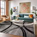 Rugshop Modern Wavy Circles Design Area Rug 8'8" x 12' Gray by TinyTreasures Baby Boutique