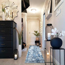 Runner Rug 2'6''x8' Hallway Washable Boho Soft Area Rug Abstract Pattern Non-Slip Faux Wool Vintage for Kitchen, Entryway, Laundry, Bedroom, Blue by TinyTreasures Baby Boutique