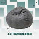 Hobestluk 3.5FT Bean Bag Chair Large Bean Bag with Filler Included Bean Bag Chairs for Adults Teardrop Bean Bag Chair with Removable Cover for Bedroom Living Room - (Large, Grey) by CozyNest Decor