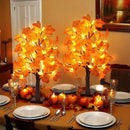 2 Pack 24 Inch Prelit Fall Maple Tree Fall Decor with 48 LEDs Timer Battery Operated Artificial Fall Light Up Tree Maple Acorn for Fall Thanksgiving Decorations Table Home Office Indoor Autumn Harvest by CozyNest Decor