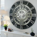 The Gears Clock Real Moving Gear Wall Clock England Line (Vintage Black, 36 inches (90 cm)) by CozyNest Decor