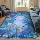 LIVEBOX Jungle Animal Print Dining Room Rugs for Under Table, Soft Modern Rug for Living Room, Washable Kids Rugs for Boy Bedroom, Non-Skid Blue Kids Carpet Playmat Rug for Play by CozyNest Decor