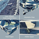 LVTXIII Patio Chair Cushions 22"x22"x3", Water-Repellent Outdoor Seat Cushions for Patio Furniture, Square Chair Pads with Ties for Home Garden Decoration, Set of 2, Swaying Palms Blue by GreenHaven Gardens