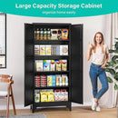 Metal Storage Cabinets with 2 Doors and 5 Shelves,Tall Storage Cabinet,Large Cupboard Closet,Pantry Storage Cabinet for Home,Office,Bathroom,Dining/Living Room (Black, 72" H) by CozyNest Decor