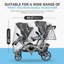 bemece Double Stroller Rain Cover, Weather Shield Double Stroller for Front and Rear Seats Twin Stroller, Baby Outdoor Activities Accessories, Protects Children from Rain, Snow, Wind by TinyTreasures Baby Boutique