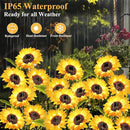 Garden Lights Solar Powered, 3 Pack Solar Outdoor Lights with 9 Bigger Sunflower Waterproof Realistic Solar Flowers Lights for Patio Pathway Walkway Landscape Yard Decorations by GreenHaven Gardens