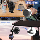 ATEngeus USB Desk Fan, Rechargeable Portable Fan, 8-Inch Clip on Fan, 10000mAh Stroller Fan, 4 Speeds Strong Airflow, 720° Rotation, with Sturdy Clamp, Suitable for home, office and stroller by TinyTreasures Baby Boutique