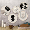 Qunclay 5 Pcs Wall Art Decor Wooden Living Room Wall Decor Bohemian Hanging Farmhouse Geometric 10'' and 8'' Aesthetic Wood Minimalist Posters for Bedroom(Classic) by CozyNest Decor