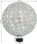Sunnydaze 10-inch Gazing Ball for Garden - Crackled Glass Mosaic Gazing Globe for Outside - Mirrored Diamond Mosaic - 2-Pack by CozyNest Decor