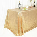 SquarePie Sequin Tablecloth 50 x 72 Inch Light Gold Glitter Table Cloth for Wedding Party Decoration by CozyNest Decor