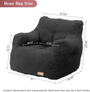 Bean Bag Chair with Filler, Bean Bag Sofa with Tufted Soft Stuffed Filling, Fluffy and Lazy Sofa, Comfy Cozy BeanBag Chairs with Memory Foam for Dorm, Apartment, Living Room (Black) by CozyNest Decor