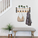 Sorbus Coat Hooks Wall Mount with Shelf – 24 Inch Coat Rack Wall Mount with 5 Heavy Duty Hooks – Floating Wall Shelf with Hooks for Entryway, Bathroom, Bedroom, Kitchen, or Mudroom (Maple Wood) by CozyNest Decor