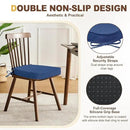 downluxe Chair Cushions for Dining Chairs, Waterproof Kitchen Chair Pads, Non-Slip Dining Seat Cushion with Ties, 17" x 16" x 2.5", Blue, 6 Pack by CozyNest Decor