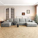136" Sectional Couches for Living Room Modern Modular Sofa with L-Shape Couchs Upholstered Boneless Couch Deep Seat Sectional Couch with Chaise (Grey, Right Facing Chaise+3Seaters+Ottoman) by CozyNest Decor