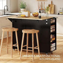 Kitchen Island with Drop Leaf & Power Outlet, Rolling Kitchen Island on Wheels with Trash Can Storage, Island Table Bar Cart with Spice Rack, Towel Rack, Drawers, Mobile Kitchen Carts on Wheels by CozyNest Decor