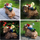 Solar Highland Cow Gnome Garden Decor Statue, Outdoor Funny Solar Light Decoration for Yard, Patio, Lawn, Unique Housewarming, Birthday Gift for Women, Mom, Grandma by CozyNest Decor