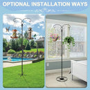 Liitrton 62.6 Inch Shepherds Hooks for Outdoor, Adjustbale Double Shepherds Hooks Hummingbird Feeder Stand Bird Feeder Pole Wind Chime Stand with Round Base, 4 Prongs Base and Water Weight Bag by GreenHaven Gardens