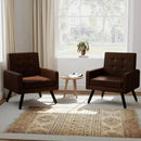 Kromax Mid-Century Modern Accent Chair Set of 2 for Living Room, 496 Lb. Weight Capacity, Dual Armrests, Comfy Extra Large Seat, Timeless Style Perfect for Reading & Relaxing, Bronze by CozyNest Decor