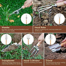 YAUNGEL Gardening Tools - 10 Pcs Garden Tool Set Heavy Duty Stainless Steel Garden Supplies Hand Tools with Wooden Handle, Storage Tote Bag, Gardening Gifts for Women and Men by GreenHaven Gardens