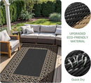 GENIMO Outdoor Rug 5'x8' Waterproof for Patio, Reversible Outdoor Plastic Straw Rug Carpet, Camping Mats for Outdoor Decor, RV, Backyard, Deck, Balcony, Picnic, Black & Brown by CozyNest Decor