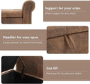 Furniliving 55” End of Bed Bench, Bedroom Bench with Button-Tufted, Large Upholstered Storage Ottoman Entryway Bench with Storage Shoe Cabinet Bench, for Bedroom, PU, Coffee by CozyNest Decor
